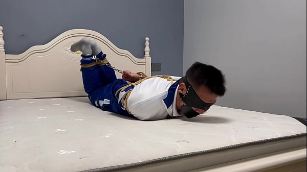 Asian boy tied up by ropes and shackles part 1