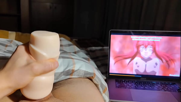 ASMR Hot guy watches hentai masturbates big dick and moans in pleasure cum