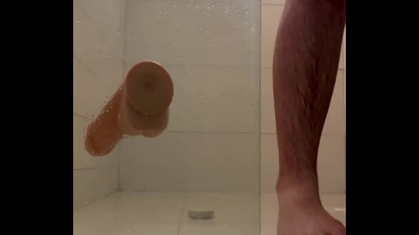 Fucking my big dildo in shower