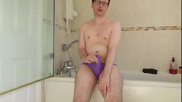 Hot Boy In A Purple Cock Pouch