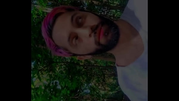 Jerking my big unut cock outdoors at the park