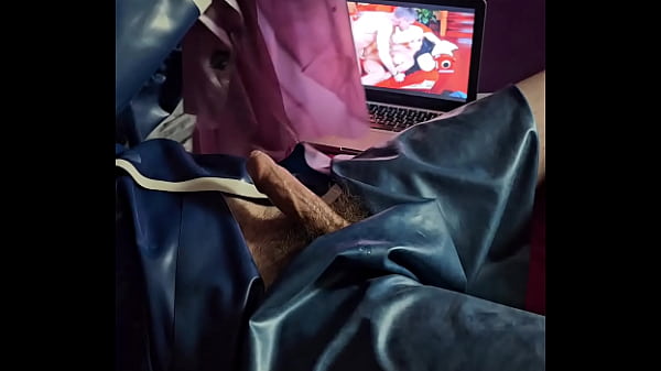 Latex and porn making big cock blow thick double load