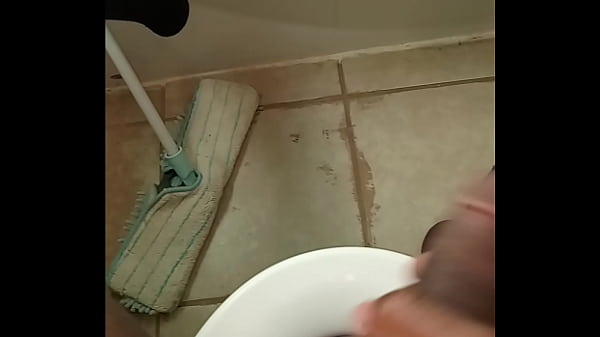 Love to stroke my small cock in the bathroom 8