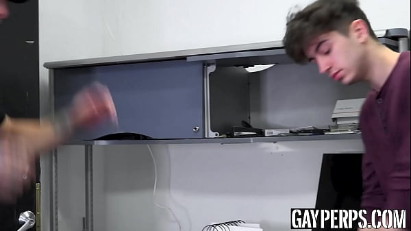 Officer Jeremiah Cruze tied gay shoplifter Donovin Rece so he could shower him with cum