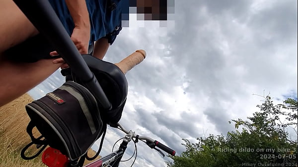 Riding dildo on my bike 3