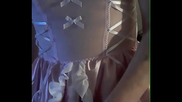 Satin Dale with his dildo and new pink satin lingerie