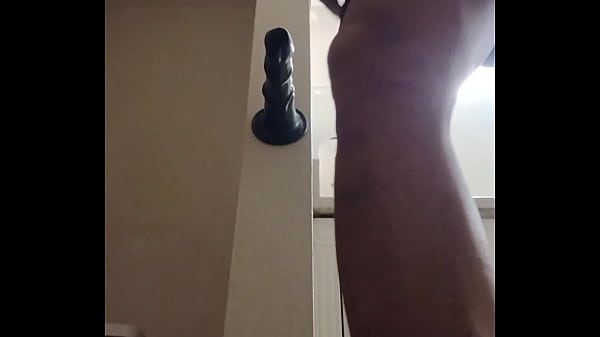 Sexy femboy playing in the bathroom with her toy