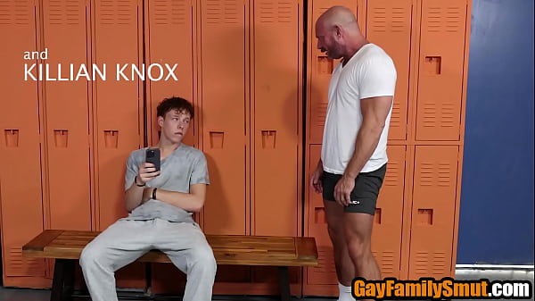 Stepdad and stepson locker room sex