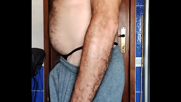 Stimulating myself with BDSM cockring and buttplug