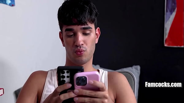 Twink step Son Pays for Buying A New Phone With step Dad’s Credit Card – Rob Quin, Miguel Reyes
