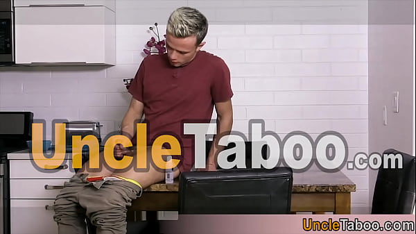 Beautiful blonde roomate busted masturbating so its time to teach his tight ass a bareback lesson