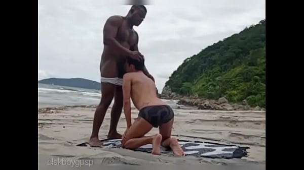 interracial sex in the beach complete in Premium red