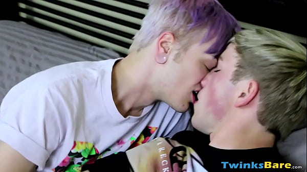 Purple haired JR Adams rubbed his throbbing cock to his bud