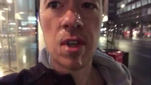 Risky public facial and cum walk!
