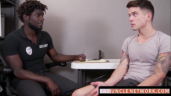 SayUncleNetwork.com – Security officer catches thief and delivers hardcore bareback fuck