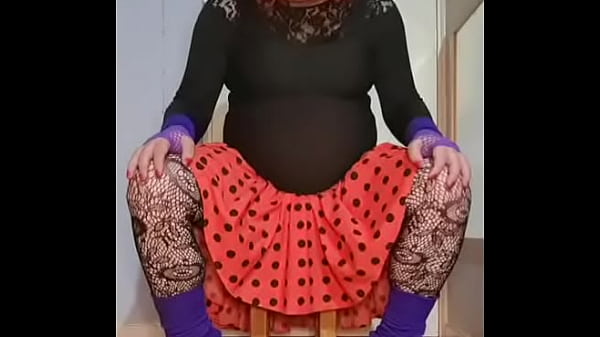 sissy crossdresser sucks and fucks his dildo cock twice