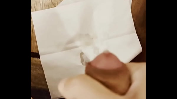 Small Asian cock dribbles cum after a few strokes