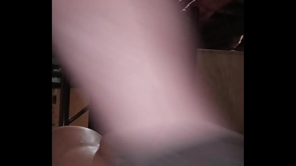 Fat guy rides big dick toy
