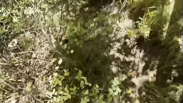 Horny guy sneaks into the woods to jack off with a Big cum load