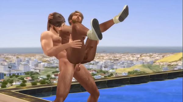 Hunk Sims 4 – Hot and sweaty gay sex by the pool in summer heat (very NSFW)
