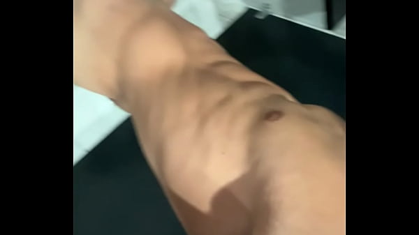 Latin Twink Naked in Bathroom Stall