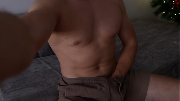 Wanking next to the Christmas tree is so exciting