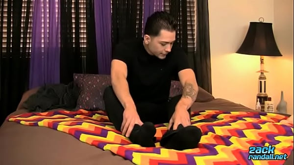 Cute Damian Good Strokes His Cock And Tries On His New Toy