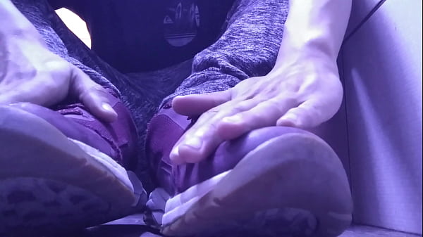 RELAXING TIME MASSAGING MY FEET WITH PINK SOCKS