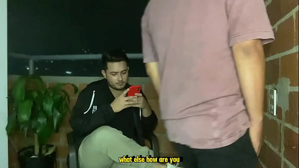 Sex between young people in secret and cum inside on the terrace of the house