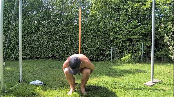 naked pathetic slave outdoor in penis cage got public humiliated as fucktoy with dildo in gay ass