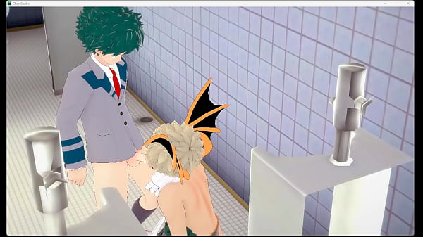 Boku No Hero Academia Yaoi – Orgy in toilet Bakugou Deku Kaminari and Shoto cum in face and creampie – Manga Anime Asian Japanese Gay Porn
