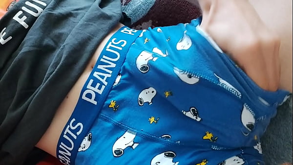 Horny Stepson Strokes His Big Cock When Daddy Is Not Home