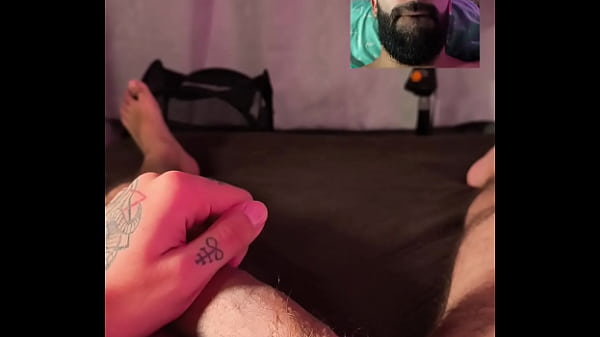 POV Double Camera Slowly Jerking Big Cock With Lube And Spit Thick Cumshot