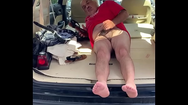 Spanking it outdoors