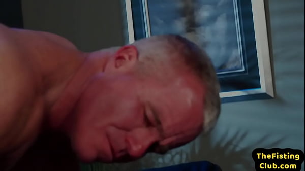 Analeating inked otter sucks and fists muscled gray DILF