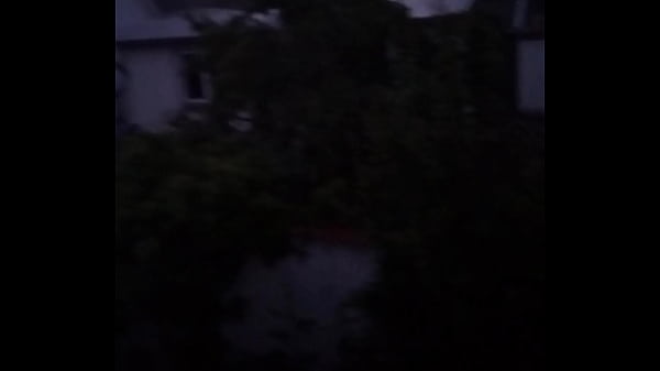 Big cumshot out the window