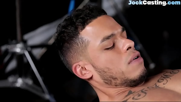 Hunky Latino anal stuffed by inked amateur stud after bj