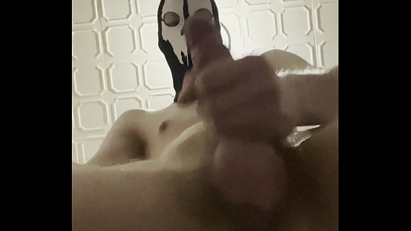 7 inch (18cm) Hot Cock owned by a Masked Slim Twink. Flashlight intense masturbation, Moaning.