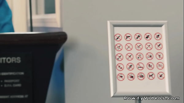 Black gays fucking in a public lounge at the airport