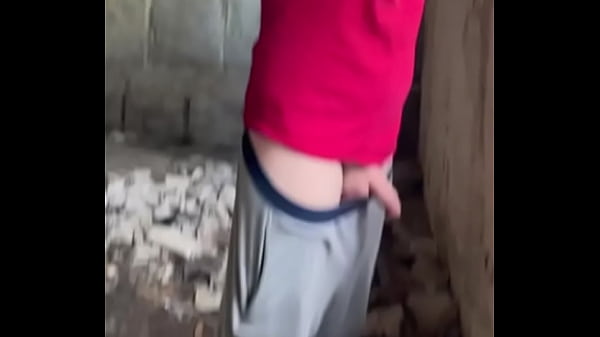 caught pissing handsfree in an abandoned building