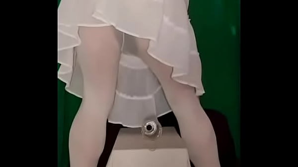 crossdressing sissy enjoying his own pee party by swallowing his own while you all watch