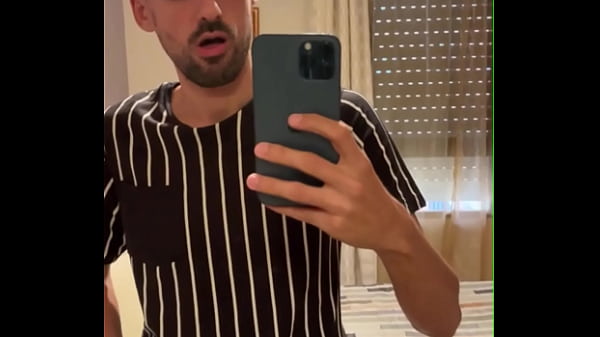 horny lad jerking off in front of the mirror and cuming like crazy