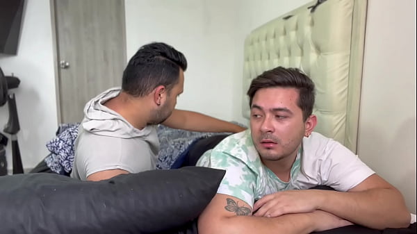 My straight best friend ends his relationship with his girlfriend and comes to my house to fuck my ass leaves me totally full of hot milk