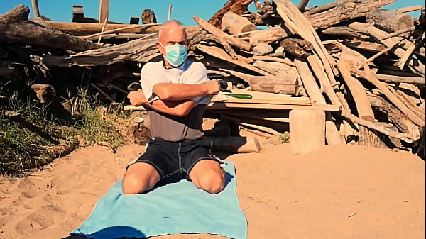 naked pathetic white slave penis cage strip at the gay beach cucumber fuck, CMNM