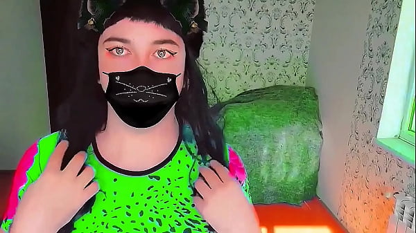 Soft feminine femboy stretching legs in yoga outfit