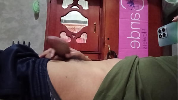 young man with a big cock recording himself