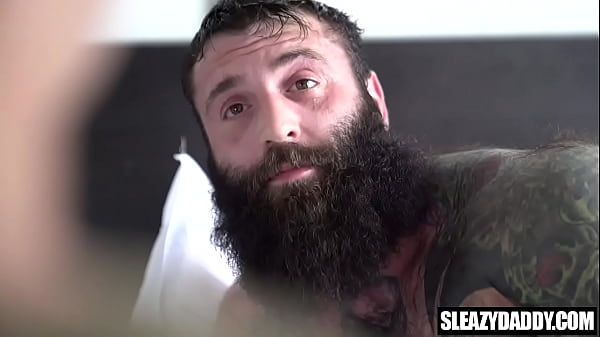 Big stepdad fucks stepson in a car