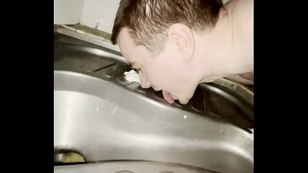 Gay boy licking public beach toilet