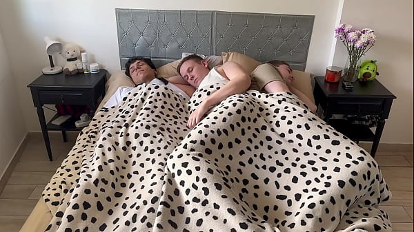 Don’t Make a Noise so your Step-Brother won’t Notice! – Threesome with Big Cock Tattoed Latino Twink