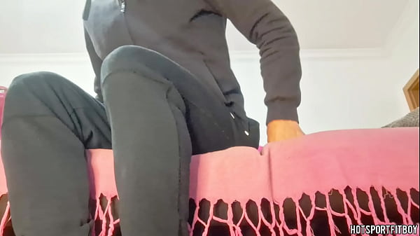 Horny Fit Guy Strips pants & Humps Pillow Hard Until Massive Cumshot